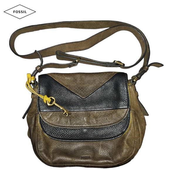 Fossil Mini Leather Crossbody Peyton Bag  with Double Flap - Picture 1 of 13